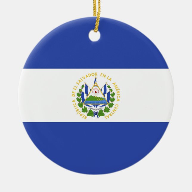Flagge El Salvadors Keramik Ornament (Vorne)