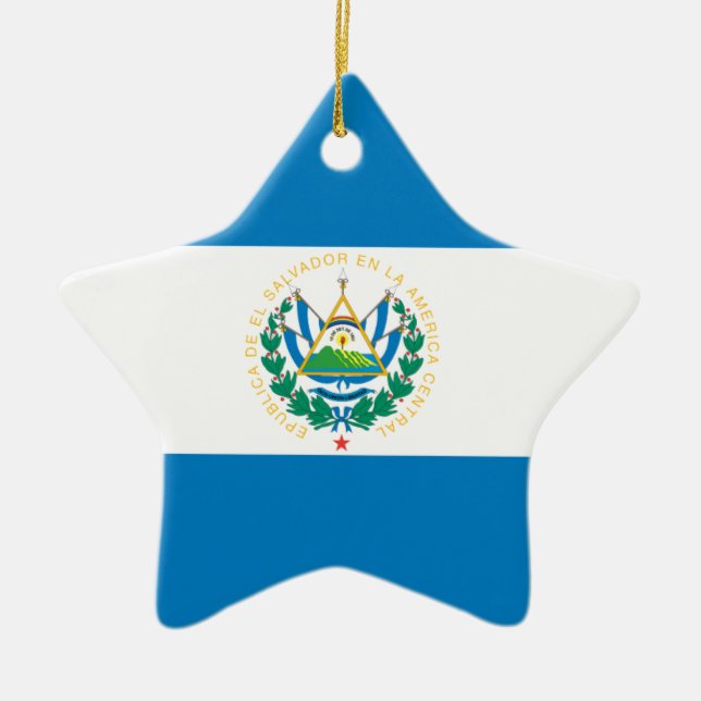 Flagge El Salvadors Keramikornament (Vorne)
