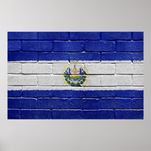 Flagge El Salvadors Poster