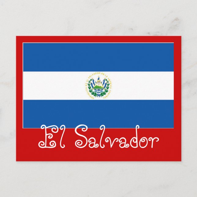 Flagge El Salvadors Postkarte (Vorderseite)