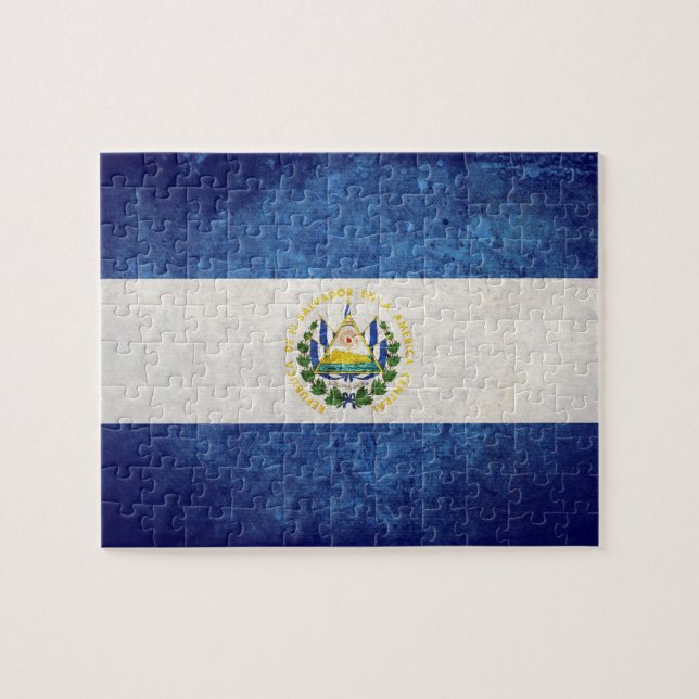 Flagge El Salvadors Puzzle (Horizontal)