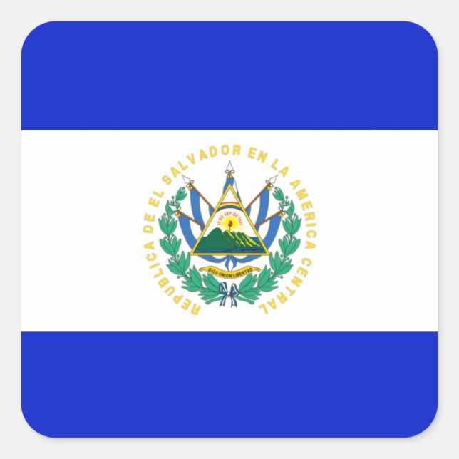 Flagge El Salvadors Quadratischer Aufkleber (Vorderseite)