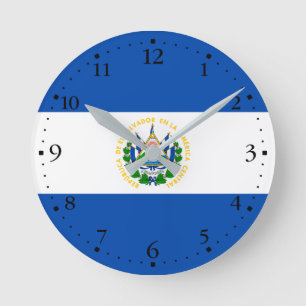 Flagge El Salvadors Runde Wanduhr