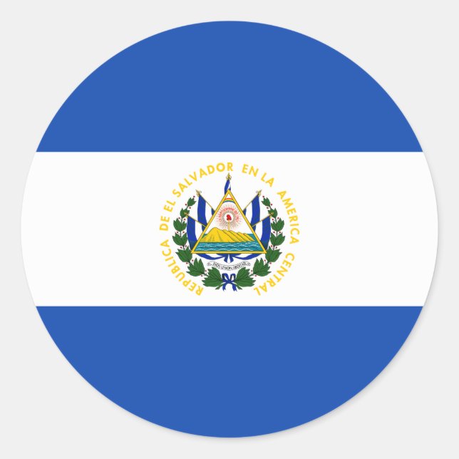 Flagge El Salvadors Runder Aufkleber (Vorderseite)