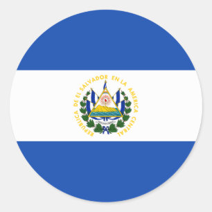 Flagge El Salvadors Runder Aufkleber