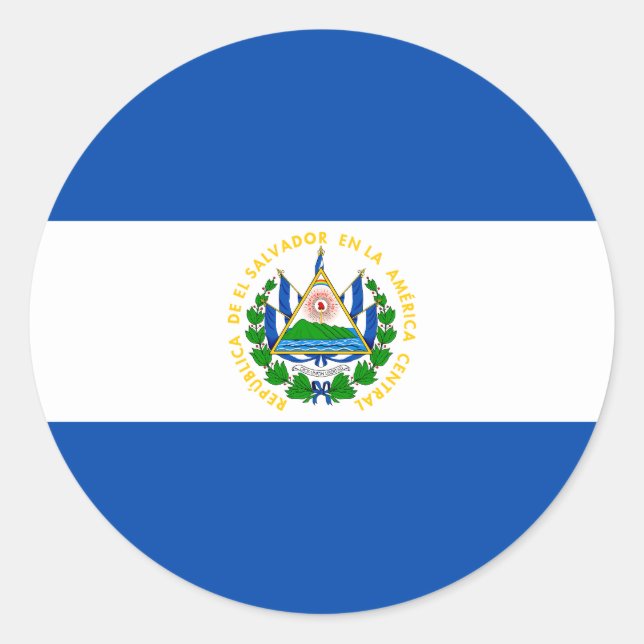 Flagge El Salvadors Runder Aufkleber (Vorderseite)