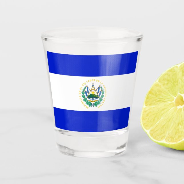 Flagge El Salvadors Schnapsglas (Vorderseite)