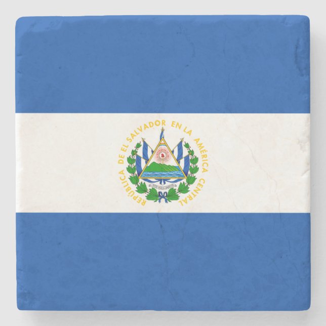 Flagge El Salvadors Steinuntersetzer (Vorderseite)