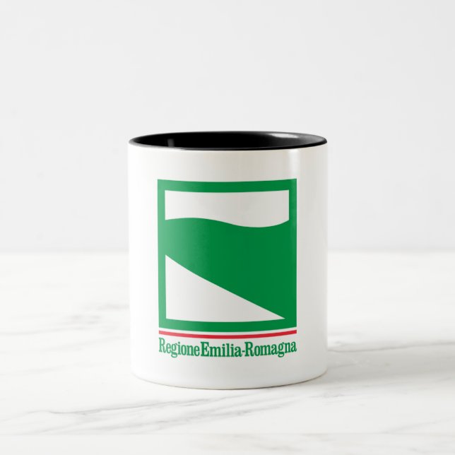 Flagge Emilia-Romagna (Italien) Zweifarbige Tasse (Mittel)