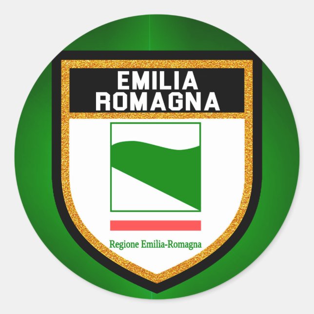 Flagge Emilia-Romagna Runder Aufkleber (Vorderseite)