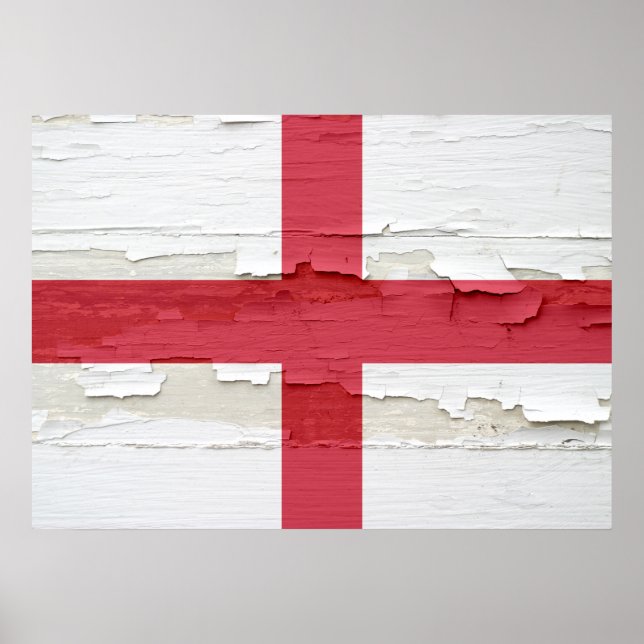 Flagge Englands gewittert Poster (Vorne)