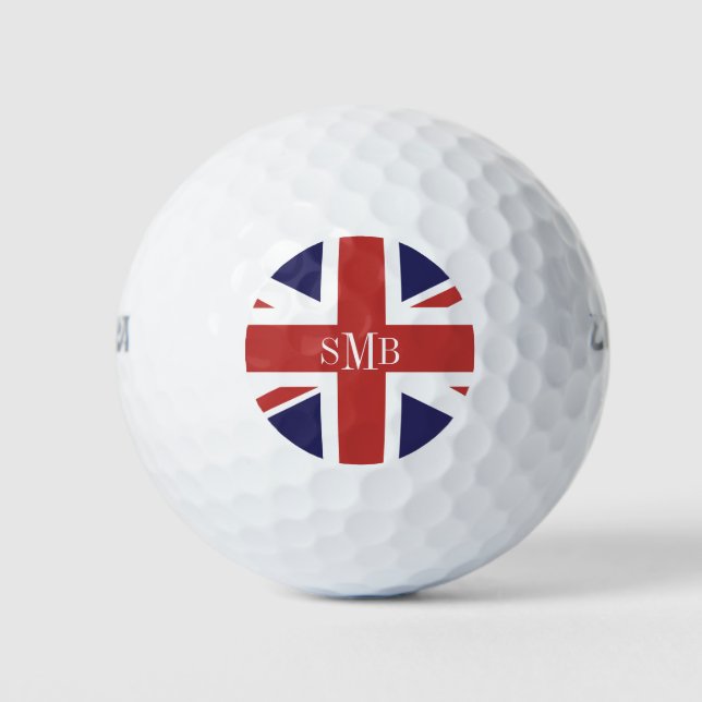 Flagge Englands mit benutzerdefinierter Monografie Golfball (Vorderseite)