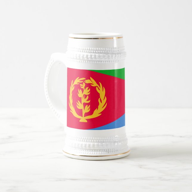 Flagge Eritrea Bierglas (Vorderseite Links)