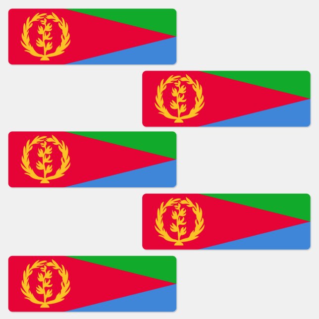 Flagge Eritrea Etiketten (Gruppe)