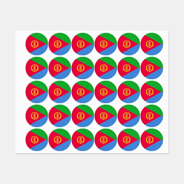 Flagge Eritrea Etiketten (Blatt)