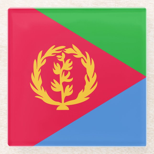 Flagge Eritrea Glasuntersetzer (Vorderseite)