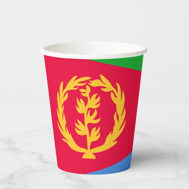 Flagge Eritrea Pappbecher (Vorderseite)