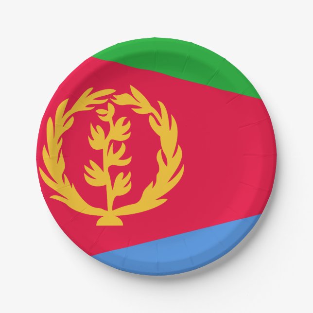 Flagge Eritrea Pappteller (Vorderseite)