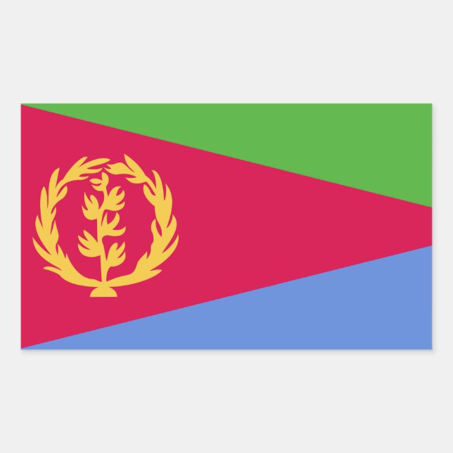 Flagge Eritrea Rechteckiger Aufkleber (Vorderseite)