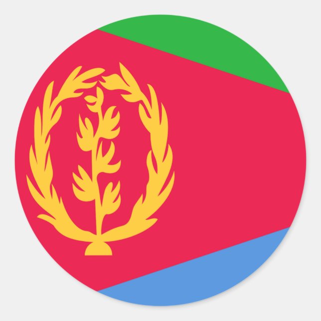 Flagge Eritrea Runder Aufkleber (Vorderseite)