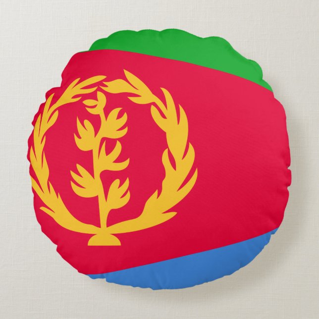 Flagge Eritrea Rundes Kissen (Vorderseite)