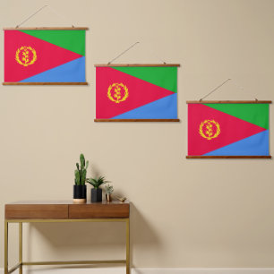 Flagge Eritrea Wandteppich Mit Holzrahmen