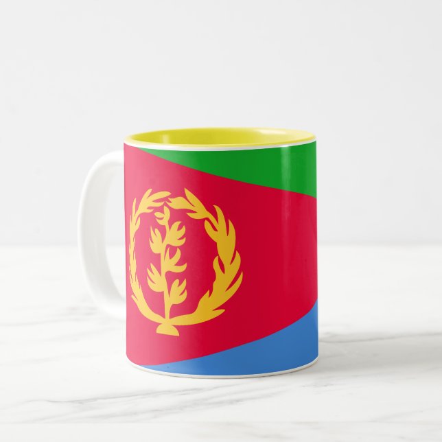 Flagge Eritrea Zweifarbige Tasse (Vorderseite Links)