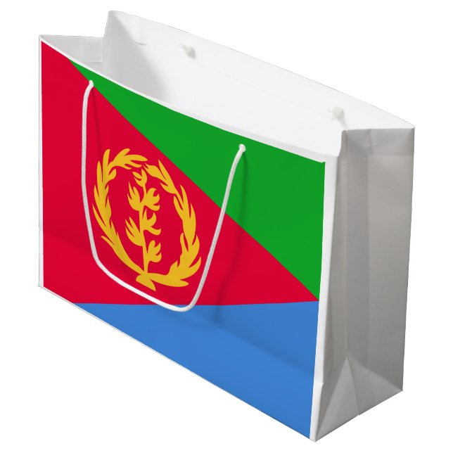Flagge Eritreas Große Geschenktüte (Vorderseite Schrägansicht)