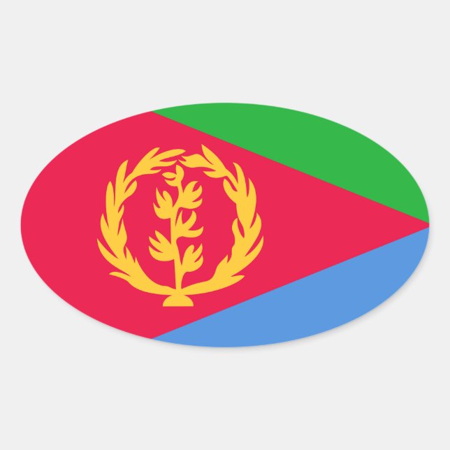 Flagge Eritreas Ovaler Aufkleber (Vorderseite)