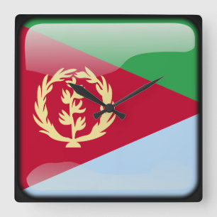 Flagge Eritreas Quadratische Wanduhr