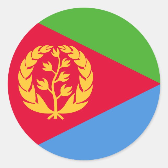 Flagge Eritreas Runder Aufkleber (Vorderseite)