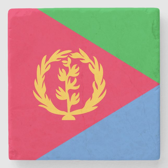 Flagge Eritreas Steinuntersetzer (Vorderseite)