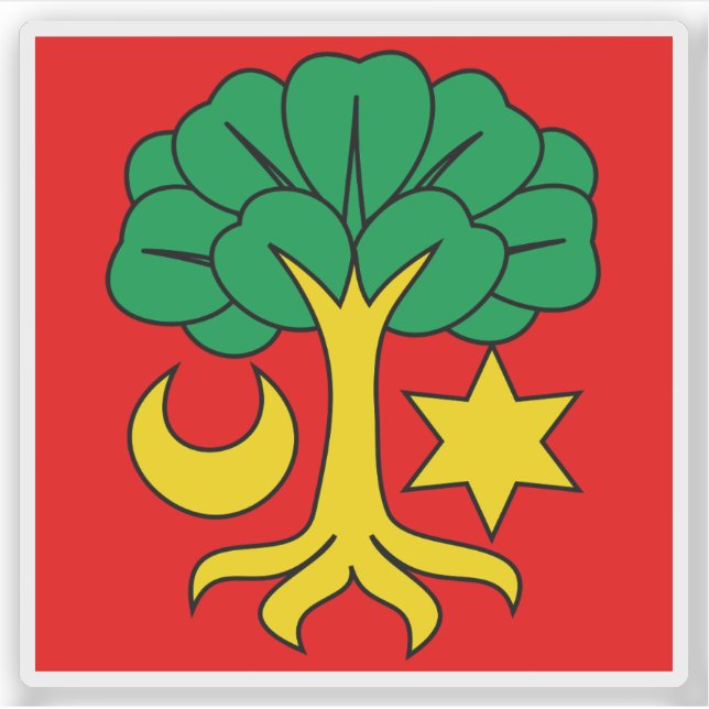 Flagge Erlachs, Schweiz Aufkleber (Vorderseite)
