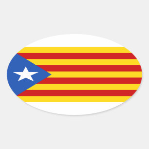 Flagge Estelada Katalonien Ovaler Aufkleber