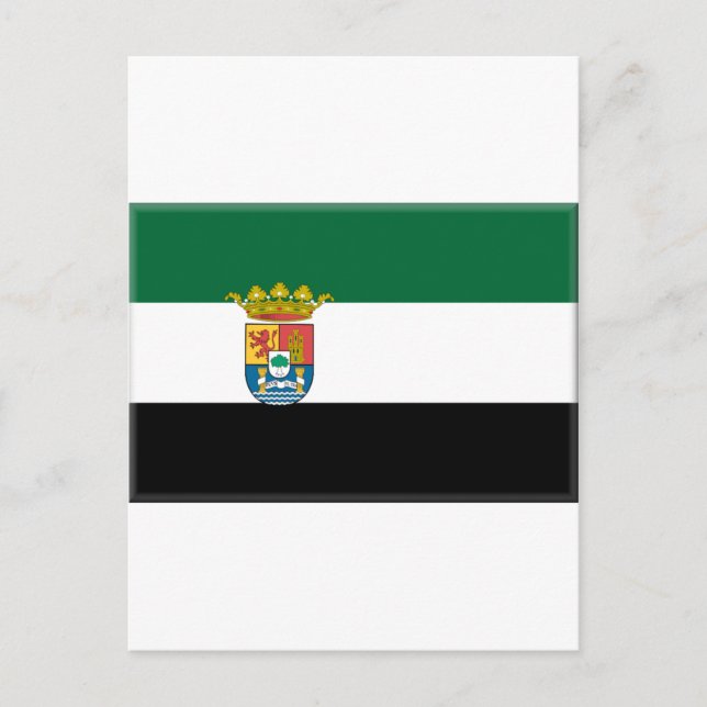 Flagge Extremadura (Spanien) Postkarte (Vorderseite)