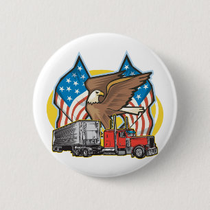 Flagge-Fernlastfahrer Button