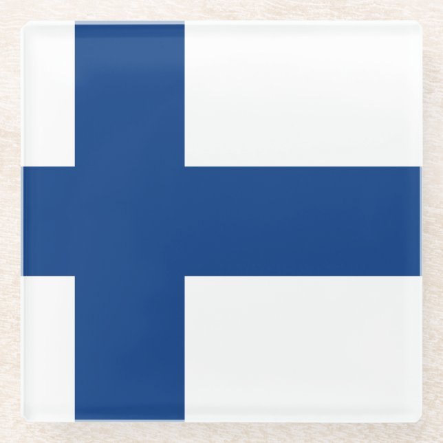 Flagge Finnland Glasuntersetzer (Vorderseite)