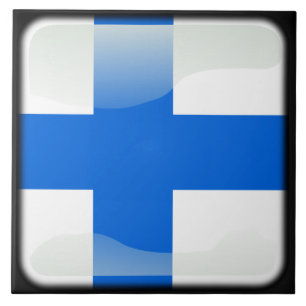 Flagge Finnlands Fliese