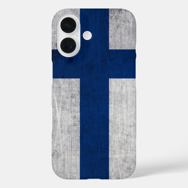 Flagge Finnlands Grunge Case-Mate iPhone Hülle (Rückseite)