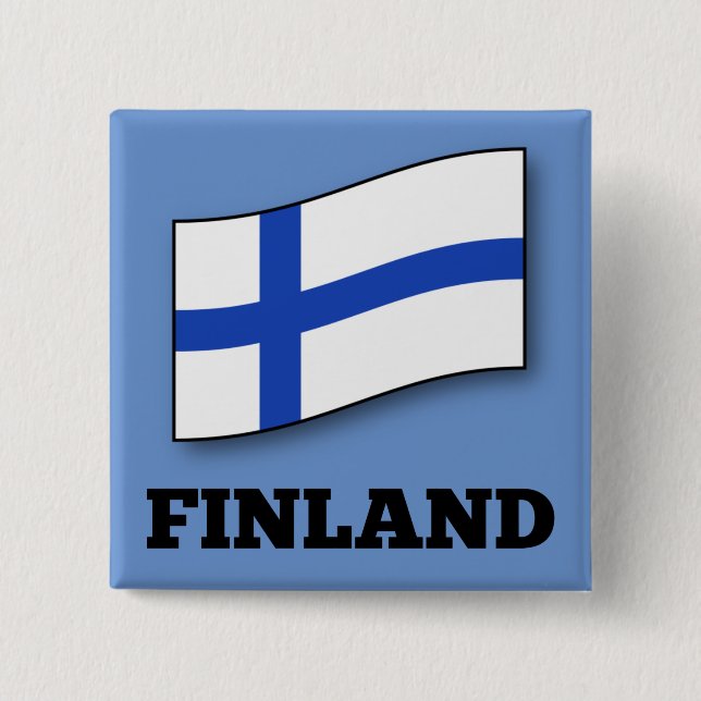 Flagge Finnlands - Muster Button (Vorderseite)