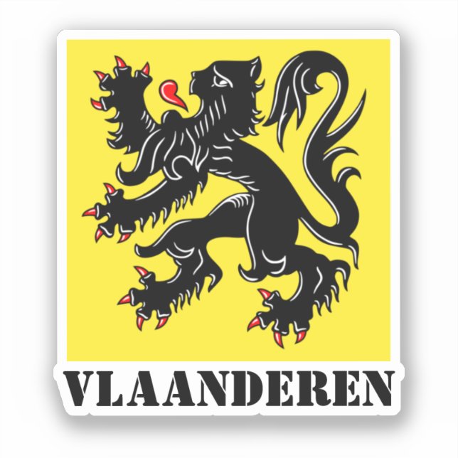 Flagge Flanderns Aufkleber (Vorderseite)