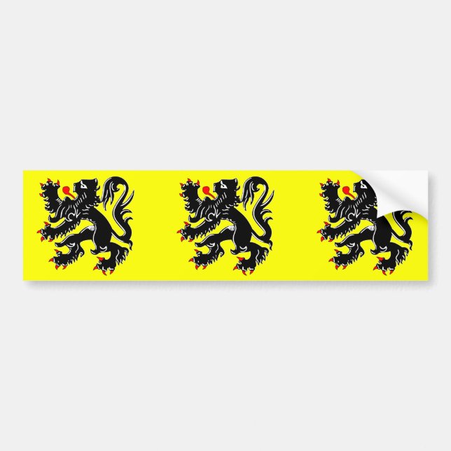 Flagge Flanderns, Belgien Autoaufkleber (Vorne)