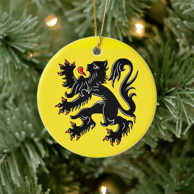 Flagge Flanderns Keramik Ornament (Baum)