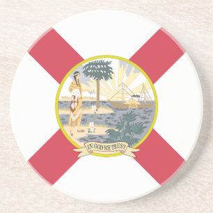 Flagge Floridas: Der Sonnenstaat der Floridianer Getränkeuntersetzer