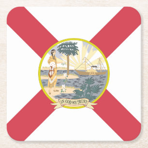 Flagge Floridas: Der Sunshine-Staat der Floridiane Rechteckiger Pappuntersetzer