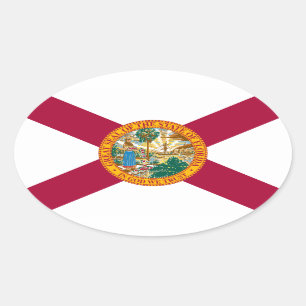 Flagge Floridas Ovaler Aufkleber