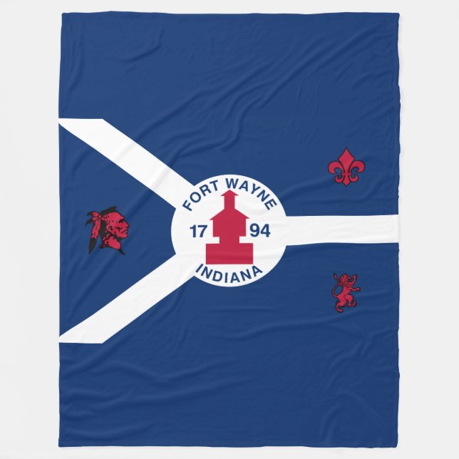 Flagge Fort Wayne, Indiana Fleece-Decke Fleecedecke (Vorderseite)