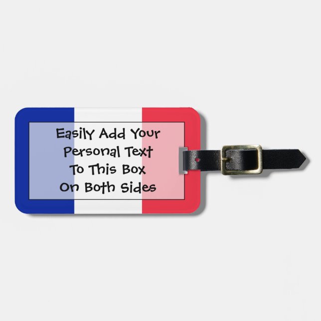 Flagge Frankreich einfacher Identifikation Gepäckanhänger (Vorderseite horizontal)