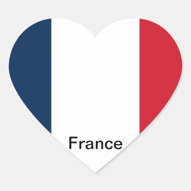 Flagge Frankreichs Herz-Aufkleber (Vorderseite)