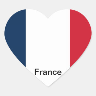 Flagge Frankreichs Herz-Aufkleber
